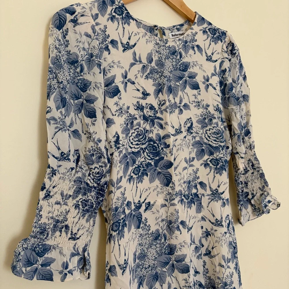 Reformation Carolena Dress Pompadour Size 8 - Picture 5 of 10